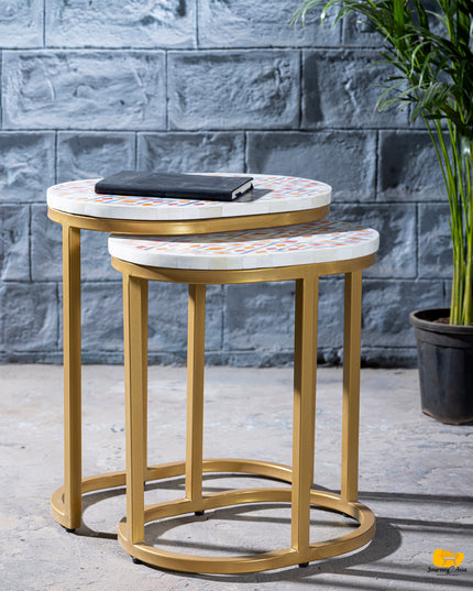 Songket-Inspired Mother of Pearl Nested Tables