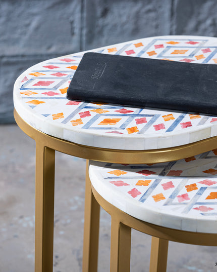 Songket-Inspired Mother of Pearl Nested Tables