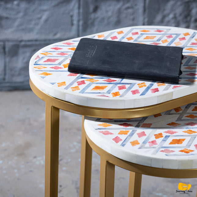 Songket-Inspired Mother of Pearl Nested Tables