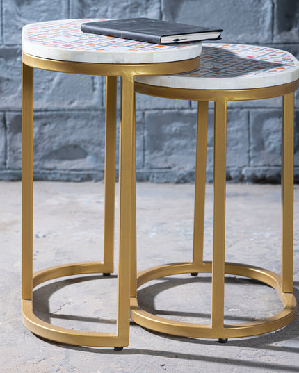 Songket-Inspired Mother of Pearl Nested Tables