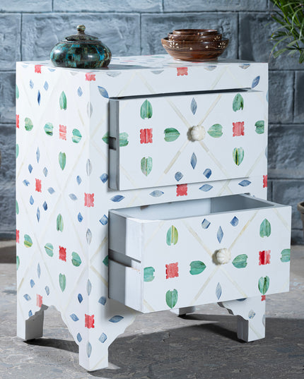 Peranakan-Inspired Bone Inlay Nightstand