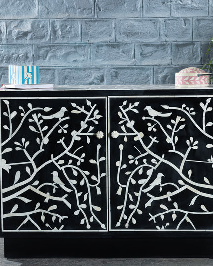 Chinoiserie Bird Bone Inlay Cabinet