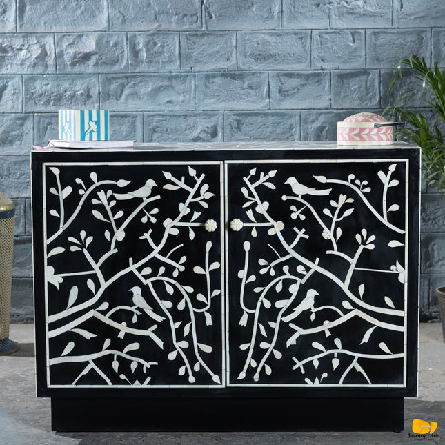 Chinoiserie Bird Bone Inlay Cabinet