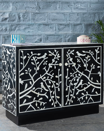 Chinoiserie Bird Bone Inlay Cabinet