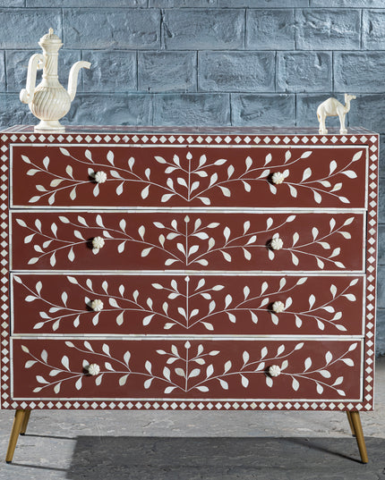 Terracotta Vine Chest of Drawers