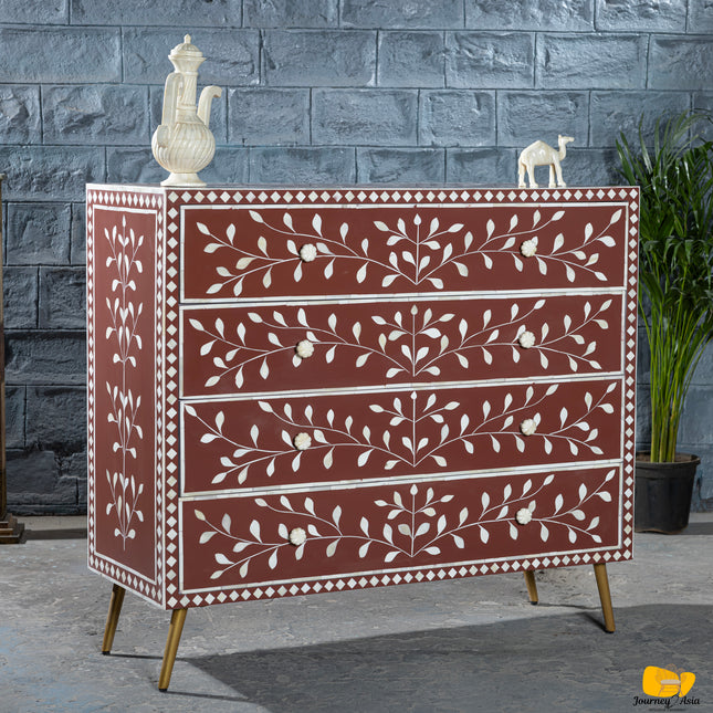 Terracotta Vine Chest of Drawers