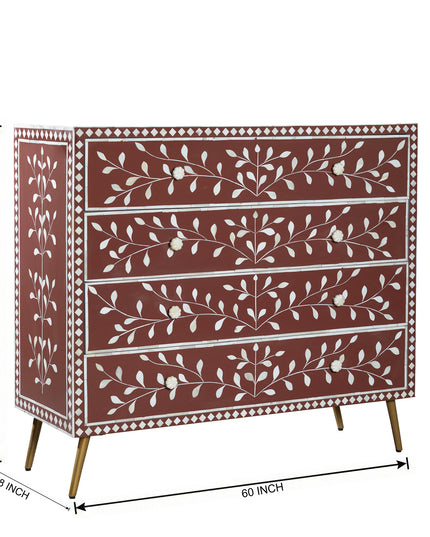 Terracotta Vine Chest of Drawers