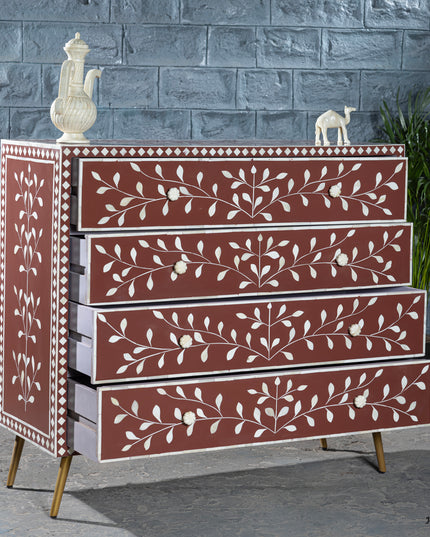 Terracotta Vine Chest of Drawers