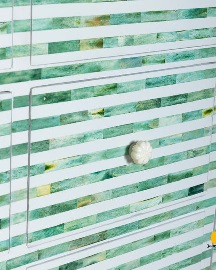 Geometric Bone-Inlay Console Table