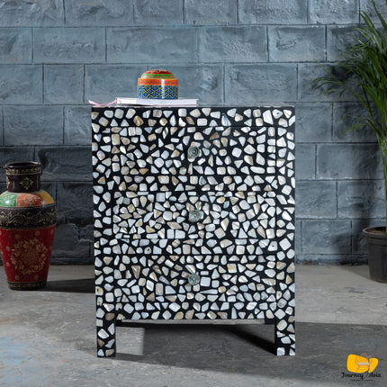 Pebble Bone Inlay Nightstand