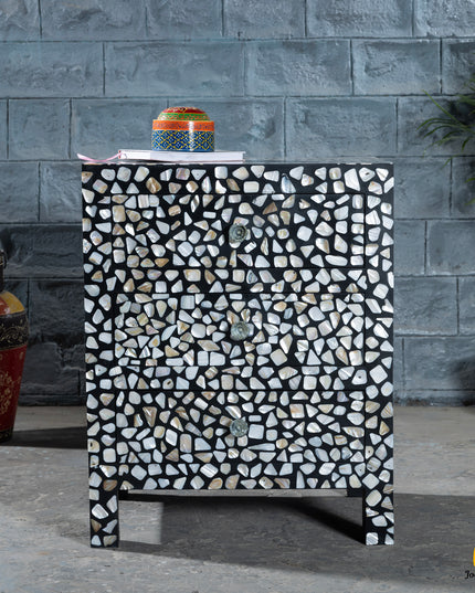 Pebble Bone Inlay Nightstand