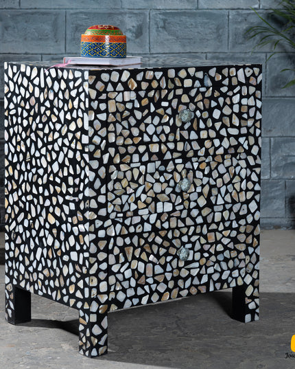 Pebble Bone Inlay Nightstand