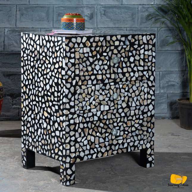 Pebble Bone Inlay Nightstand