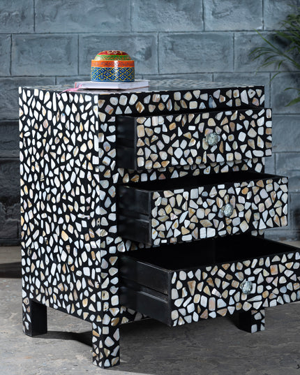 Pebble Bone Inlay Nightstand