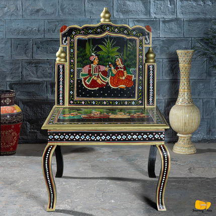 Anglo-Indian Hand-Painted Rajasthani Chair