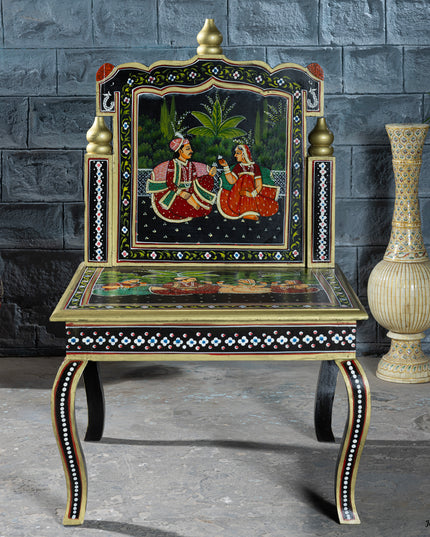 Anglo-Indian Hand-Painted Rajasthani Chair