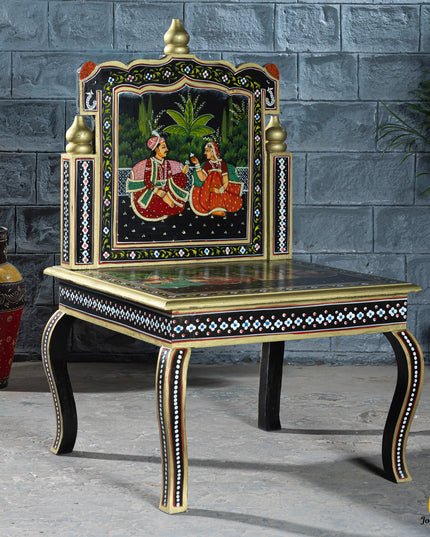 Anglo-Indian Hand-Painted Rajasthani Chair