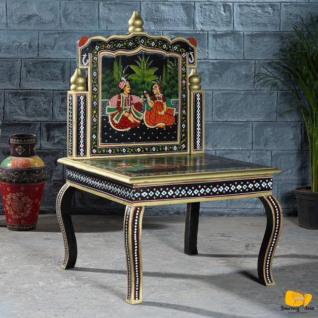 Anglo-Indian Hand-Painted Rajasthani Chair