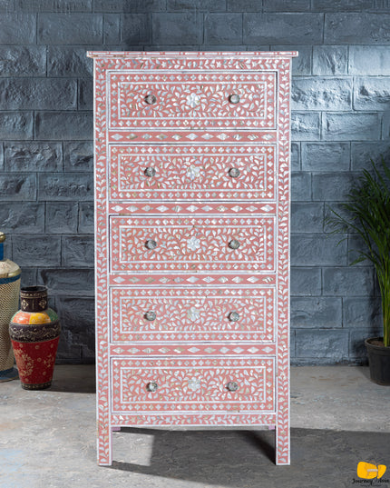 Blush Pink Mother of Pearl Dresser