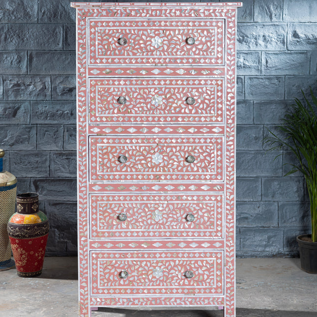 Blush Pink Mother of Pearl Dresser