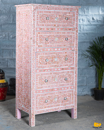 Blush Pink Mother of Pearl Dresser