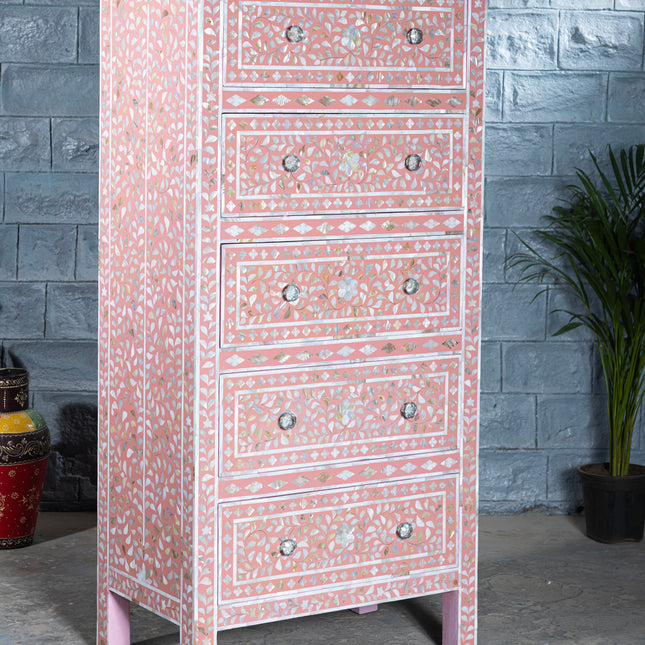 Blush Pink Mother of Pearl Dresser