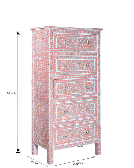 Blush Pink Mother of Pearl Dresser