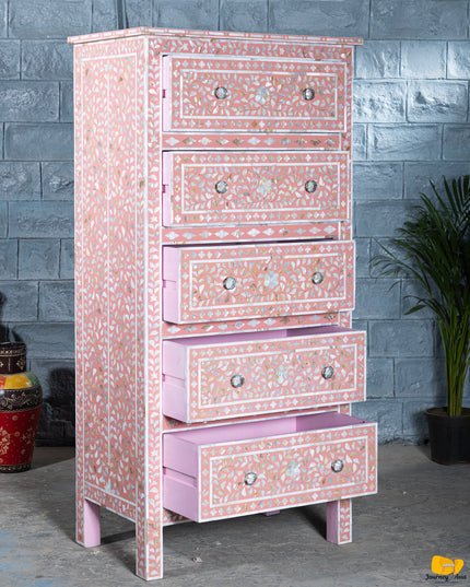 Blush Pink Mother of Pearl Dresser