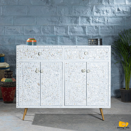 Ivory Champagne Mother of Pearl Console Table