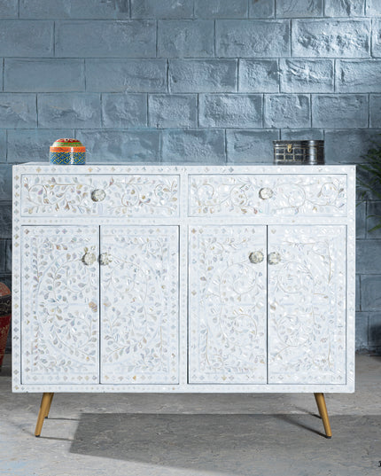 Ivory Champagne Mother of Pearl Console Table