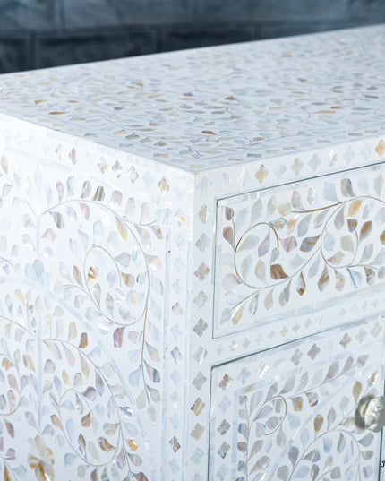 Ivory Champagne Mother of Pearl Console Table