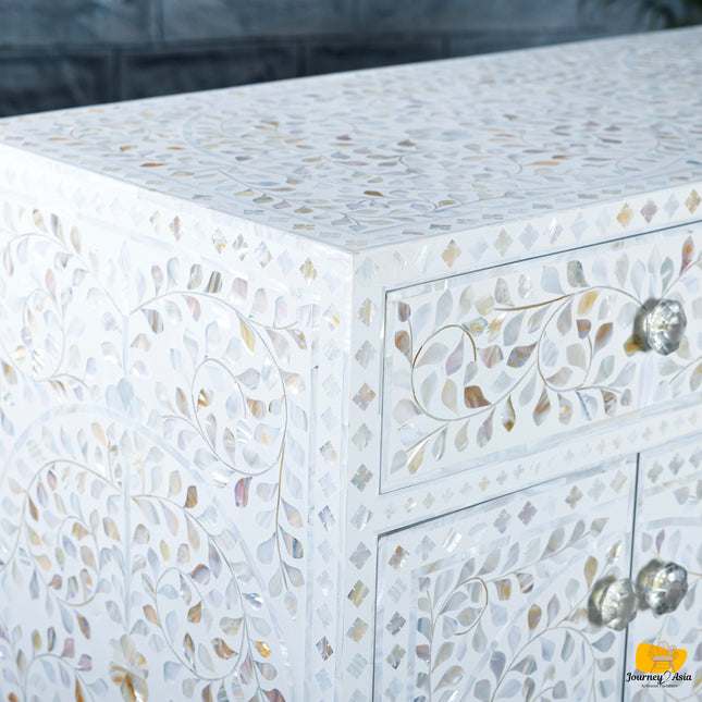 Ivory Champagne Mother of Pearl Console Table