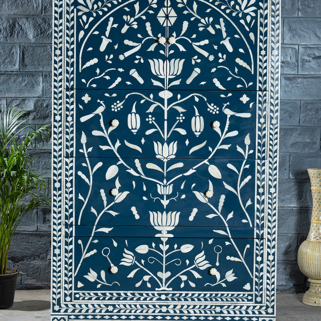 Chinoiserie Floral Bone Inlay Almirah