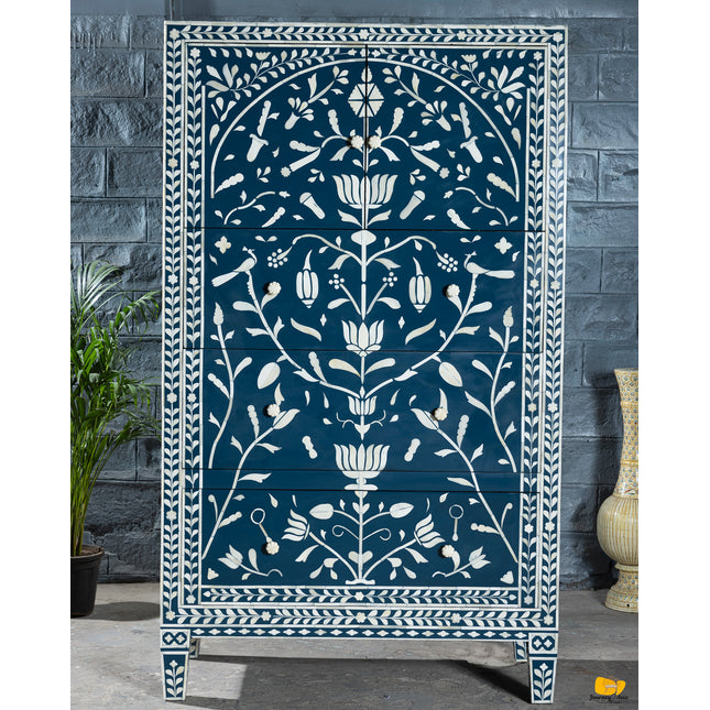 Chinoiserie Floral Bone Inlay Almirah