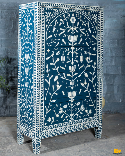 Chinoiserie Floral Bone Inlay Almirah