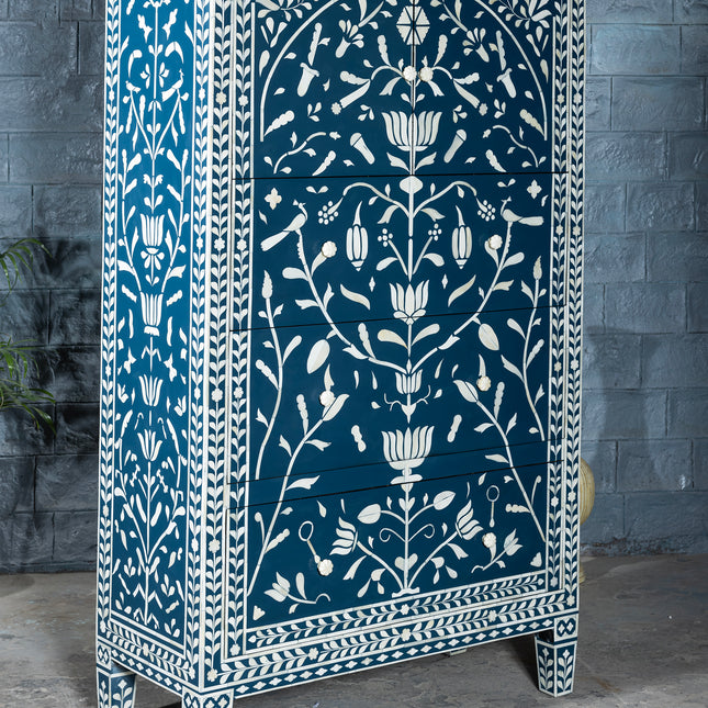 Chinoiserie Floral Bone Inlay Almirah