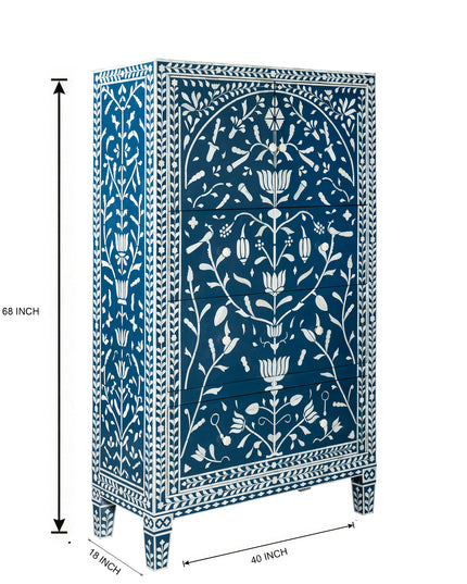 Chinoiserie Floral Bone Inlay Almirah