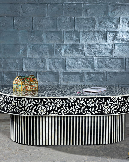 Floral Oval Coffee Table