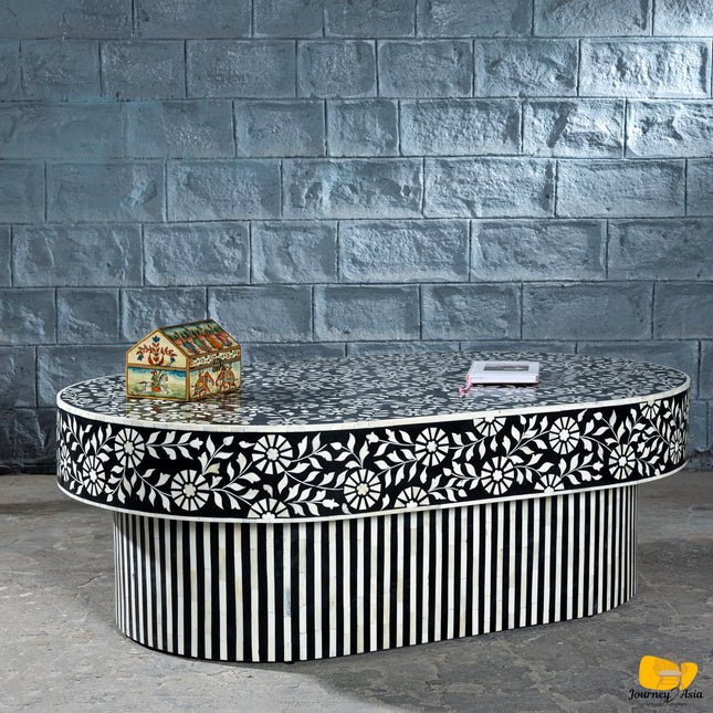 Floral Oval Coffee Table