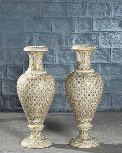 Hand-Painted Bone Amboj Vase