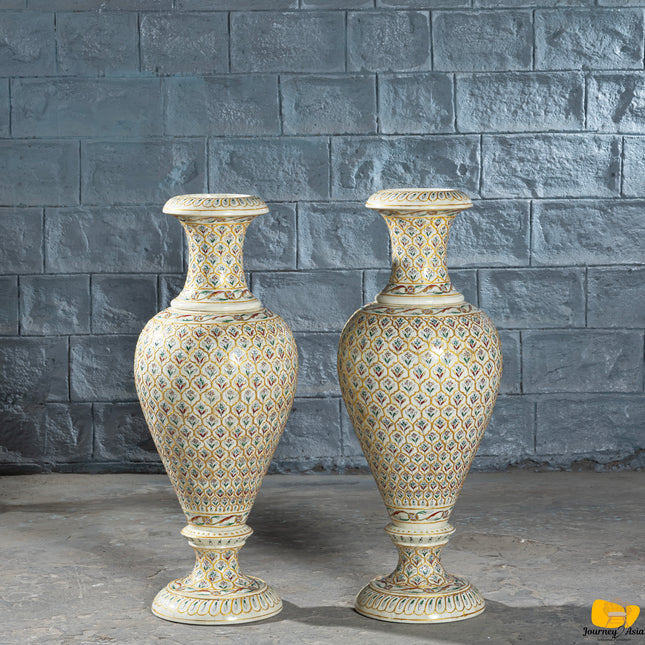 Hand-Painted Bone Amboj Vase