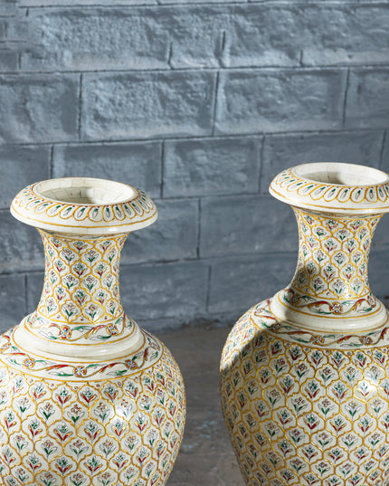 Hand-Painted Bone Amboj Vase