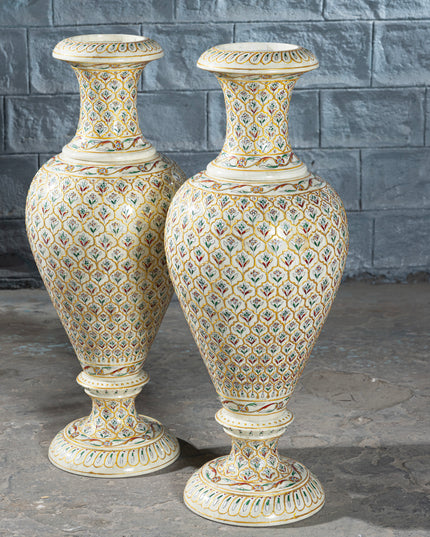 Hand-Painted Bone Amboj Vase
