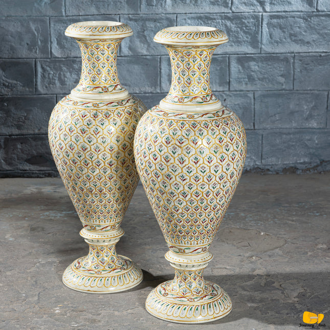 Hand-Painted Bone Amboj Vase
