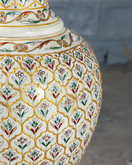 Hand-Painted Bone Amboj Vase