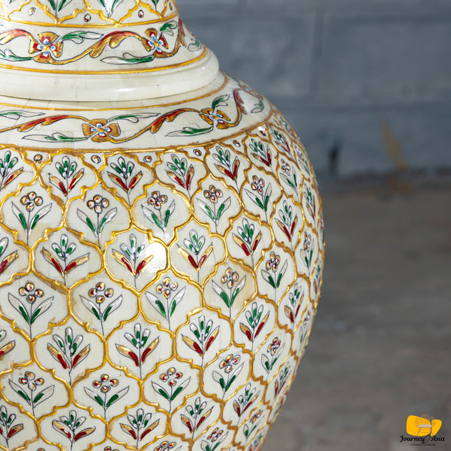 Hand-Painted Bone Amboj Vase