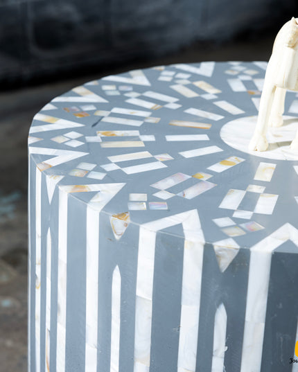 Mandala Mother of Pearl Inlay Coffee Table – Set of 3