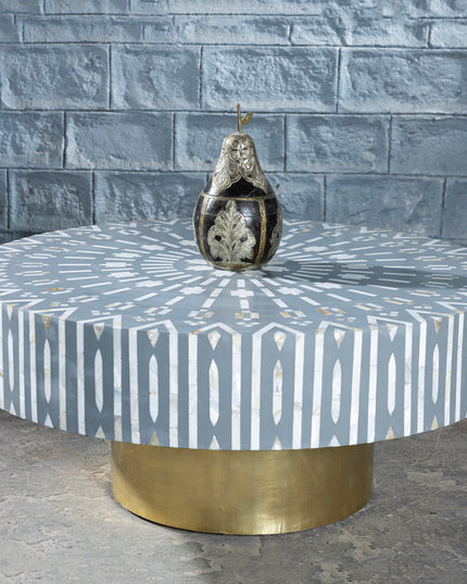 Mandala Mother of Pearl Inlay Coffee Table – Set of 3