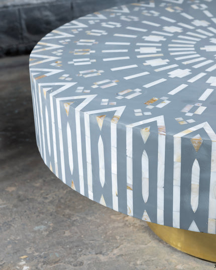 Mandala Mother of Pearl Inlay Coffee Table – Set of 3