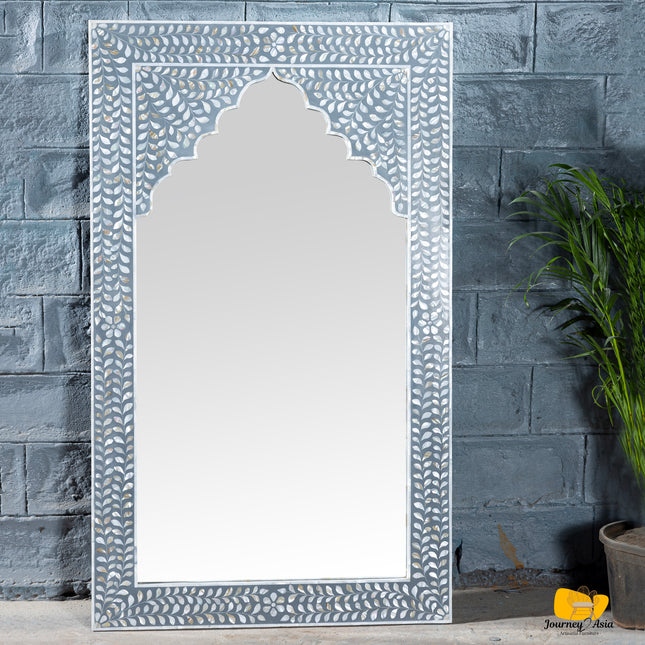 Floral Moroccan Arch Mother of Pearl Mirror